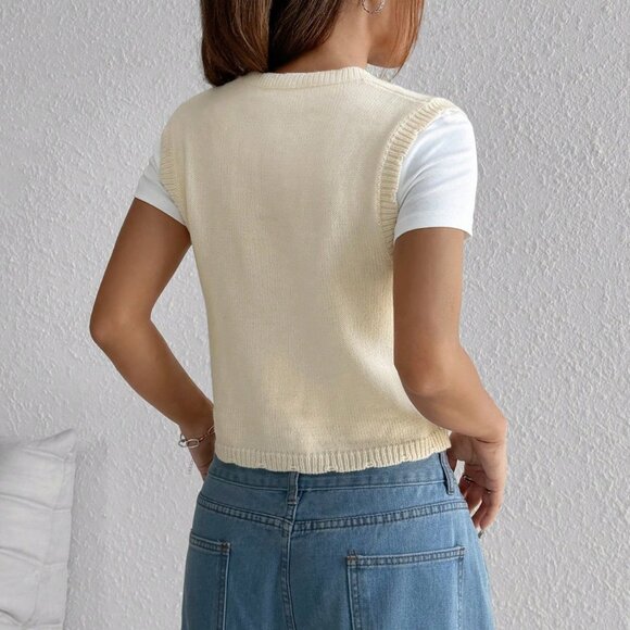 Multicolor Casual Women's Sweet Embroidered Vest - Picture 2 of 8